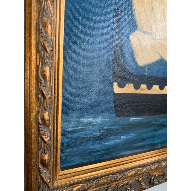 Contemporary Impressionist Style Seascape Painting on Canvas, Framed For Sale - Image 4 of 4