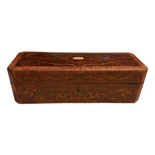 French Antique Napoleon III Style Glove Box or Jewelry Box Marquetry For Sale