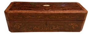 French Antique Napoleon III Style Glove Box or Jewelry Box Marquetry