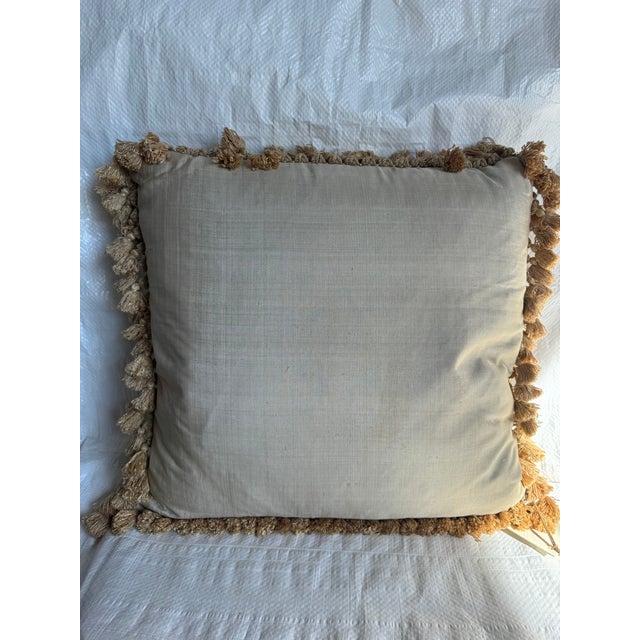 17th Century Brussels Silk and Wool Tapestry Decorative Pillow For Sale - Image 4 of 4