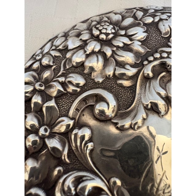 Silver 19th Century Art Nouveau Sterling Silver Repousse Hand Mirror For Sale - Image 8 of 11