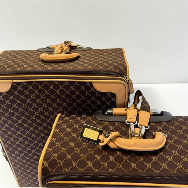 Vintage Ralph Lauren “Lauren” Monograph Suitcase - a Pair For Sale - Image 12 of 13