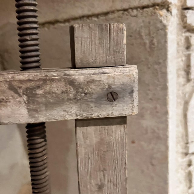Rustic 1940s Antique Wood Clamps Rustic Carpentry Tool For Sale - Image 3 of 9