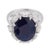 Contemporary Vintage 8.79 Carat Sapphire Diamond Platinum Cocktail Ring, Size 6 For Sale - Image 3 of 6