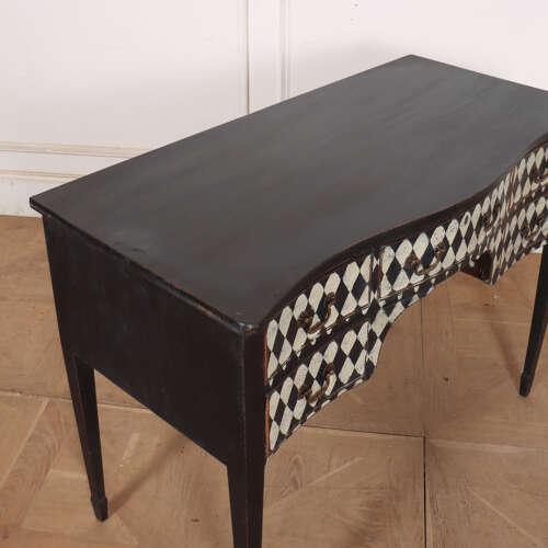 English Serpentine Kneehole Desk, 1890s For Sale - Image 12 of 13