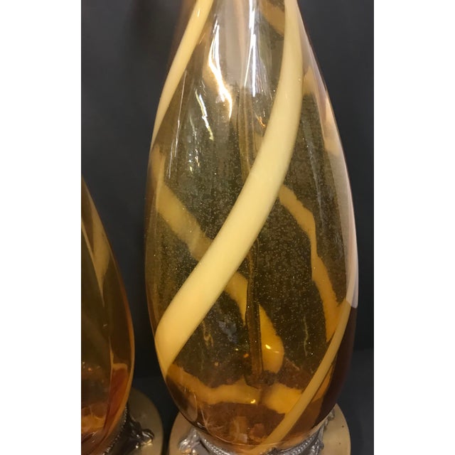 1960s Mid-Century Murano Lamps - a Pair For Sale In West Palm - Image 6 of 7