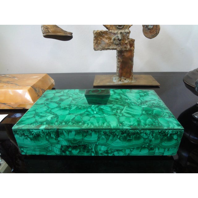 Vintage Decorative Malachite Box For Sale - Image 10 of 10