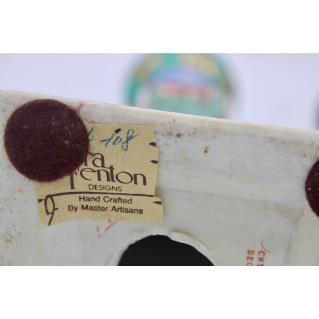 1960s Vintage Chinoiserie Ceramic Turquoise Candlesticks by Nora Fenton For Sale - Image 10 of 10