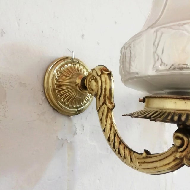 1940s Art Deco Brass Sconces, 1930s, Set of 2 For Sale - Image 5 of 14