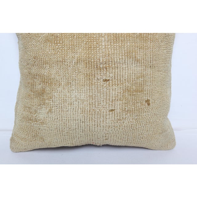 Handwoven Oushak Soft Color Tones Rug Pillow Cushion -16'' X 16'' For Sale - Image 4 of 7