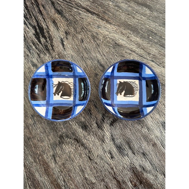 Vintage Aldo Londi Bitossi Italian Mondrian Ceramic Bowls Featuring Stylized Horse Head- A Pair For Sale - Image 12 of 17