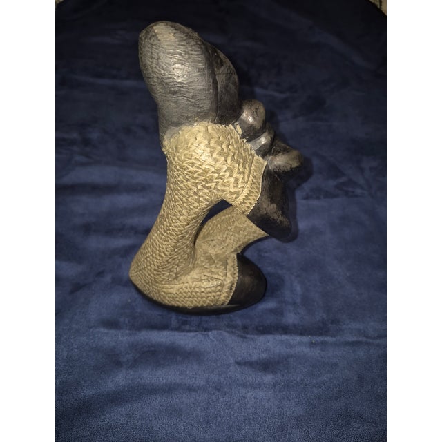 Vintage Mid-Century Modern Abstract Stylized Figural Carved Stone Sculpture For Sale In Palm Springs - Image 6 of 11