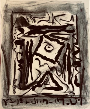 Cuneiform Language in Black & White Drawing by Erik Sulander