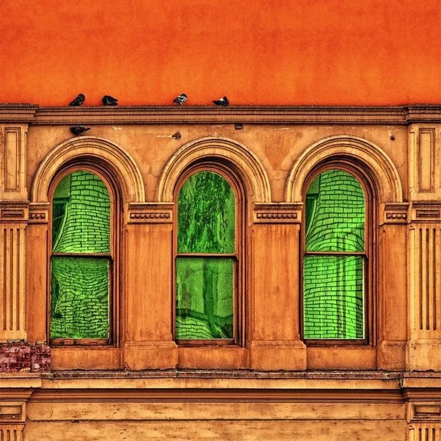 John C. Magee, Three Green Windows, Photographic Paper, in Flawless conditions. Designed from 2000 This piece has an...