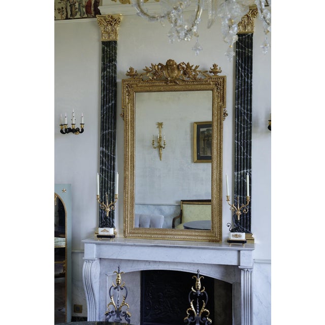 Mid 19th Century Napoleon III Style Gilded Wood Mirror, 19th Century For Sale - Image 5 of 13