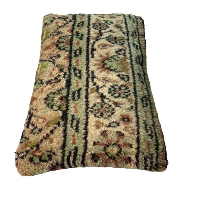 Large Vintage Turkish Handmade Rug Cushion Cover For Sale - Image 3 of 11