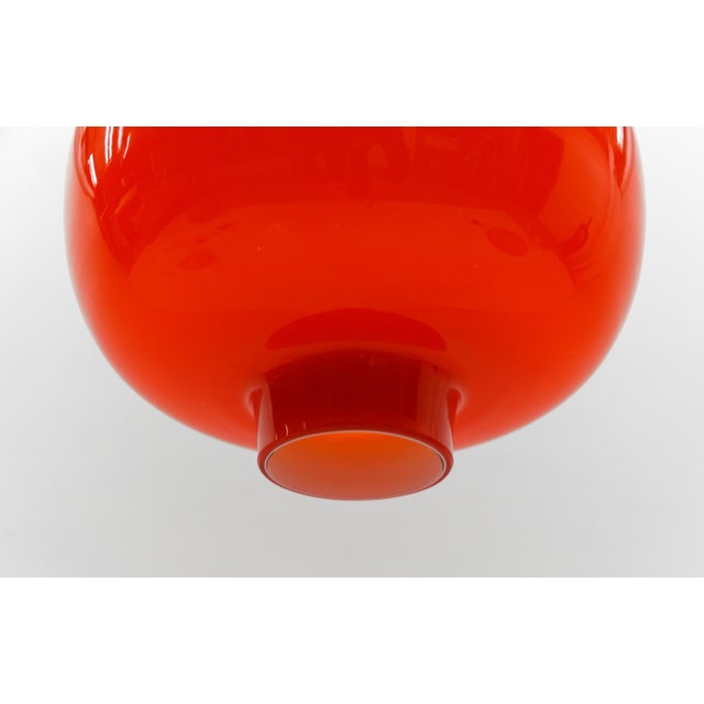 Orange Large Orange Glass Pendant Lamp from Peill & Putzler, 1960s For Sale - Image 8 of 12
