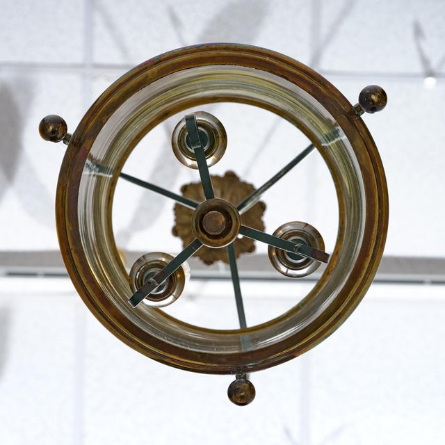 Brass and Glass, French Vintage Lantern, Circa 1930 For Sale - Image 9 of 9