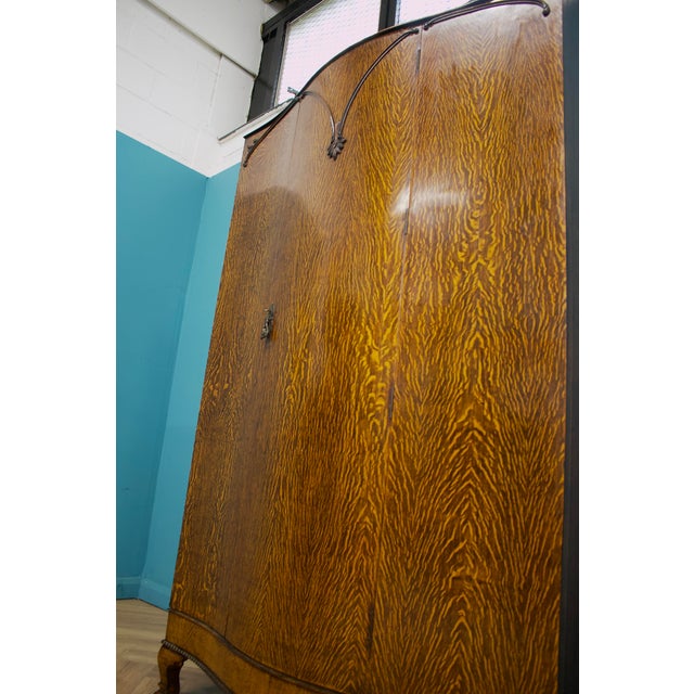 Brown Vintage Art Deco Oak Wardrobe, 1930s For Sale - Image 8 of 12