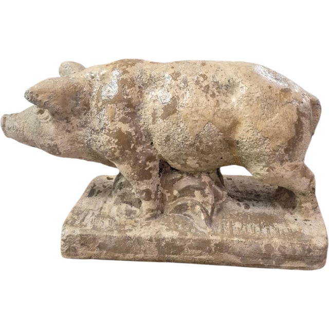 English 1970s Hand-Crafted Petite Stone Pigs, Garden Ornament For Sale - Image 3 of 3
