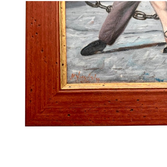 1990s Painting Argentina Tango in Buenos Aires Signed & Dated 1999 Vintage Art Decor For Sale - Image 5 of 7