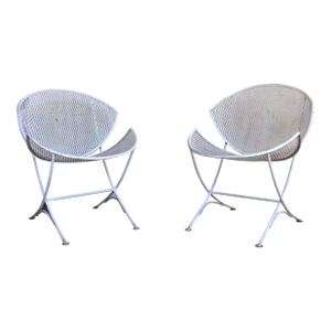 Mid-Century Pair of Wrought Iron Patio Chairs by Maurizio Tempestini for Salterini