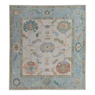 Turkish Oushak Square Rug 9'10" x 10'10" #20434 For Sale