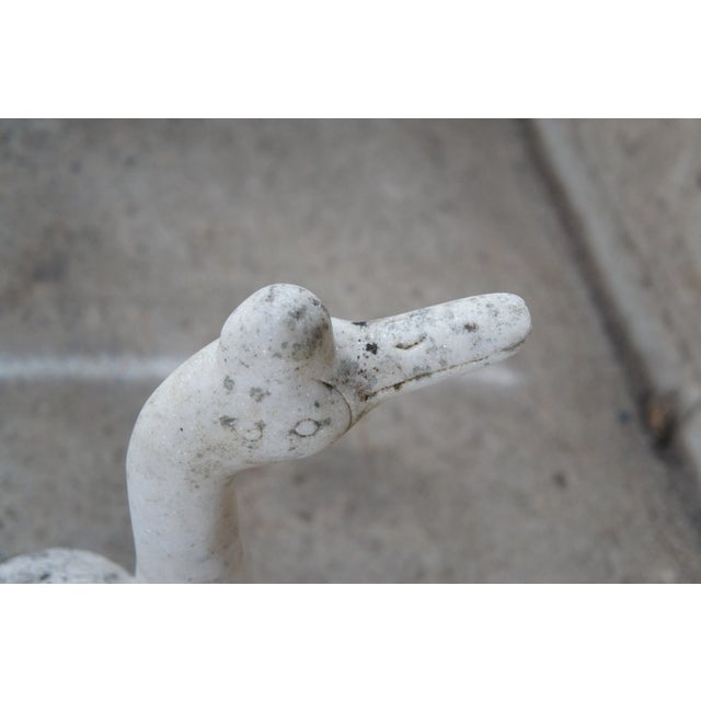 Stone Antique Italian Carved Marble Stone Bird Garden Statue For Sale - Image 7 of 11