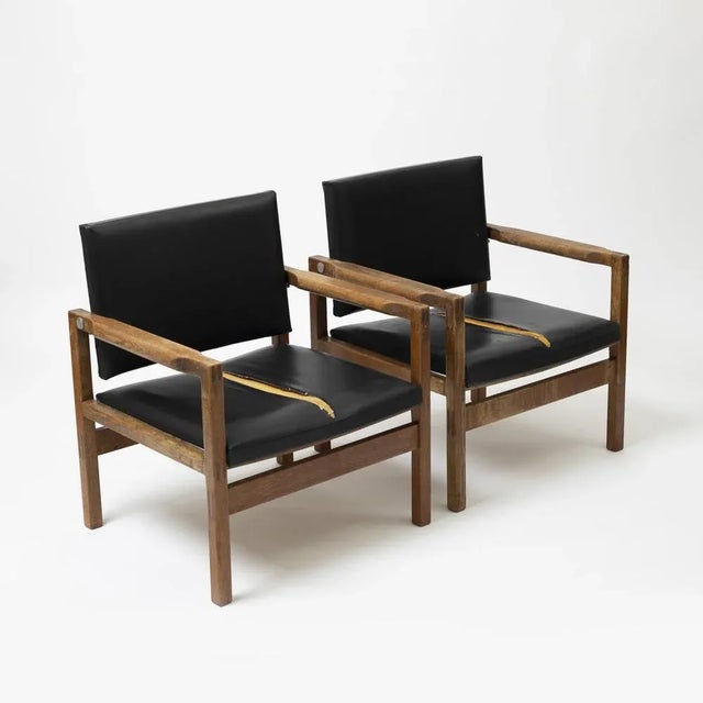 Set of Vintage Danish Tiltback Chairs in Oak and Leatherette, 1960s For Sale - Image 9 of 9