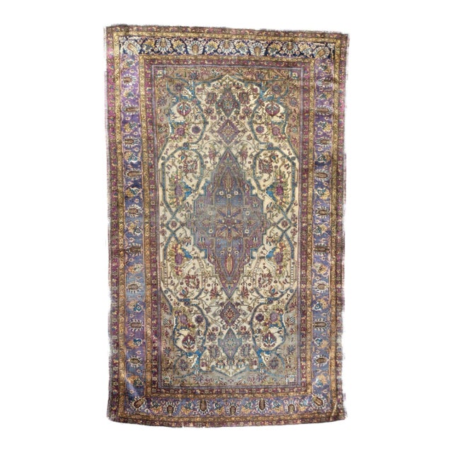 Antique Mohtasham Kashan Rug 4' x 6'10'' For Sale