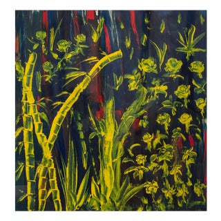 Chef de Mulu, Yellow Rose, Acrylic on Paper For Sale