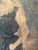 Vintage Mid-Century oil painting inspired by "The Clowness Cha-U-Kao" by Henri de Toulouse-Lautrec. It was part of the...