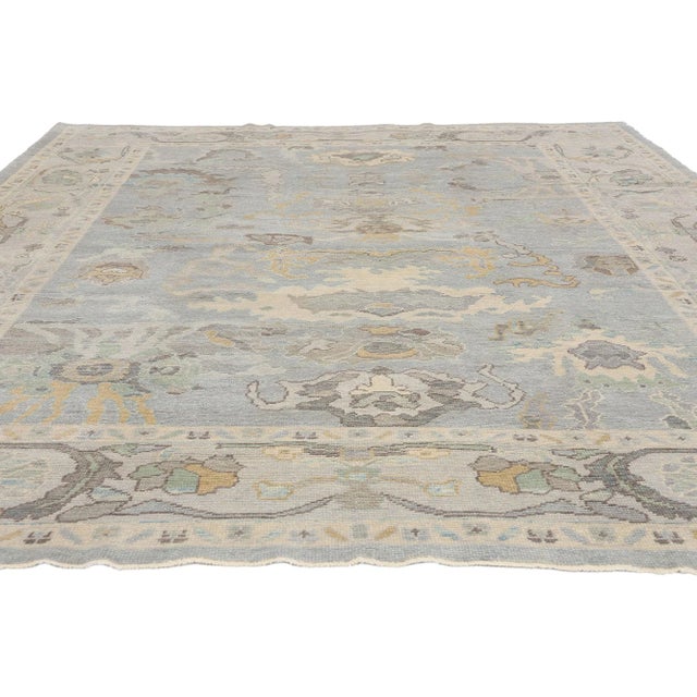 Contemporary Vintage Modern Turkish Oushak Rug - 09'02 X 12'05 For Sale - Image 3 of 10