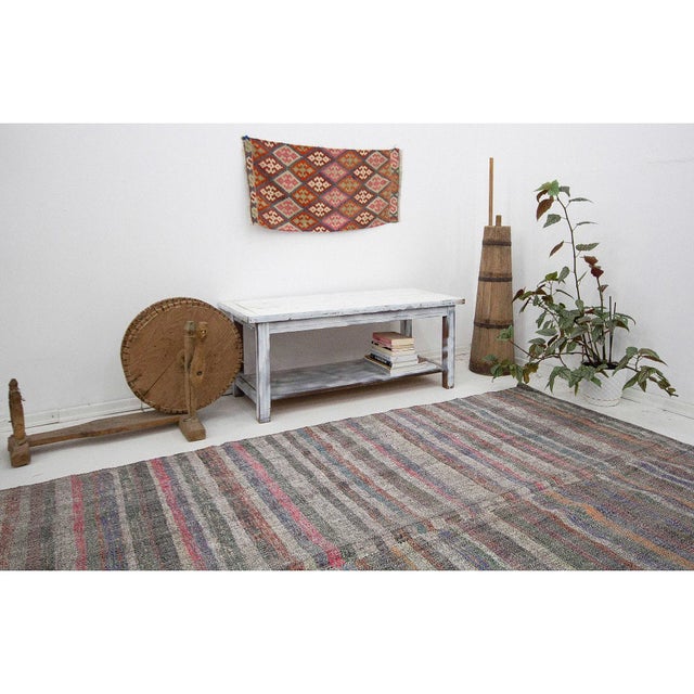 Striped Vintage Kilim Rug For Sale In Los Angeles - Image 6 of 7