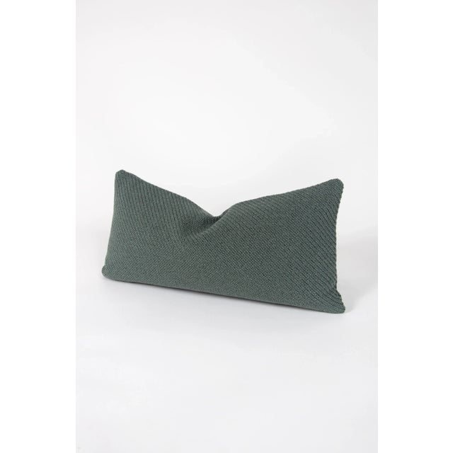 2020s Contemporary Teal Knit Lumbar Pillow For Sale - Image 5 of 5