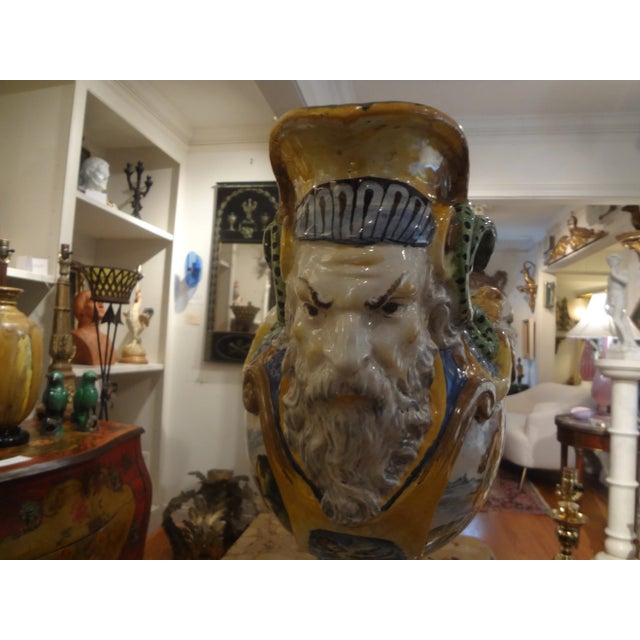 Early 20th Century Italian Majolica Urn For Sale In Houston - Image 6 of 13
