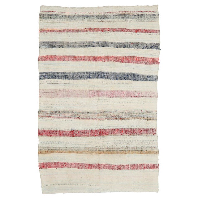 Textile Mid 20th Century Vintage Turkish Rag Rug For Sale - Image 7 of 7