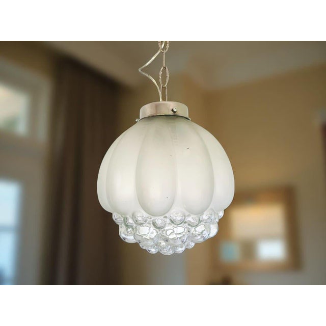 Mid-Century Modern Large Mid-Century Modern Frosted Bubble Glass Hanging Light, 1960s For Sale - Image 3 of 12