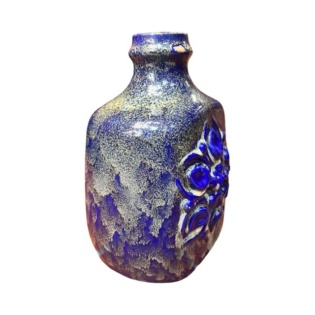 Mid-Century Modern Cobalt Blue, Large, Ceramic Vase Strehla Keramik, Germany 1960s For Sale - Image 3 of 9