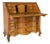 Oak Bureau With Drop-Front Desk and Three Serpentine Drawers Danish Mid-Century Modern 1970s For Sale