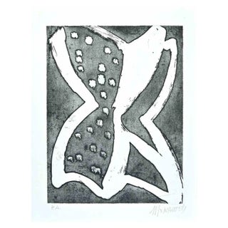 Sante Monachesi, The Butterfly, Original Etching, 1970s For Sale