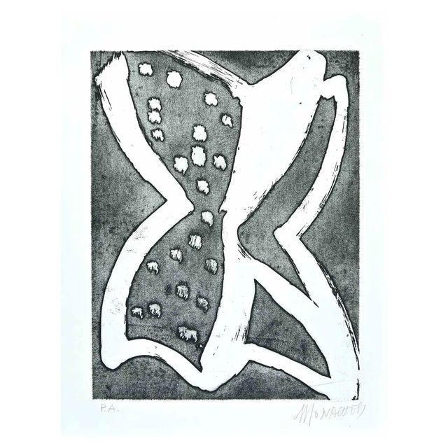 Sante Monachesi, The Butterfly, Original Etching, 1970s For Sale