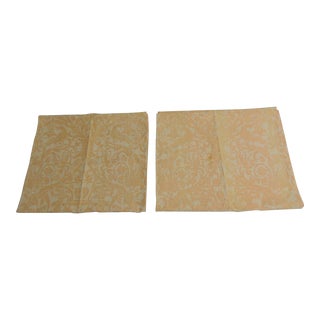 Fortuny "Uccelli" Curtain Panels Peach on Off-White - Set of 2 For Sale
