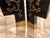 Paint Vintage Chinese Chinoiserie Four-Panel Hand-Painted Black Lacquer Folding Screen For Sale - Image 7 of 14