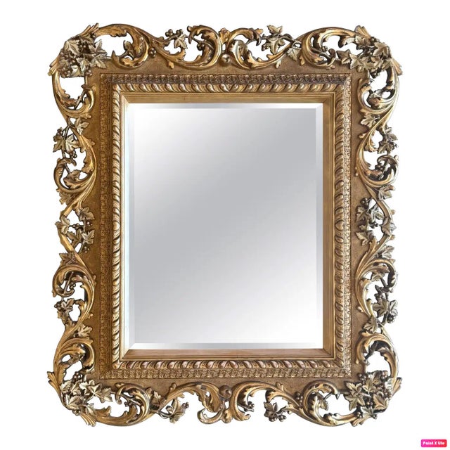 Spanish Baroque Style Carved Gilded Walnut Ormolu Mirror, 1890s For Sale - Image 10 of 10