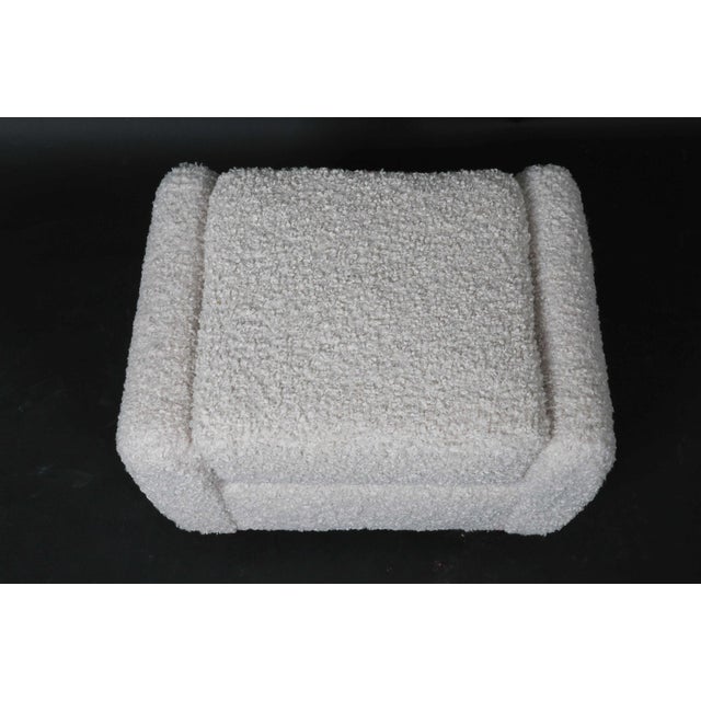 Likely Italian but can't be certain, tapered front legs, c. 1940s based on design. Newly upholstered in white boucle. The...