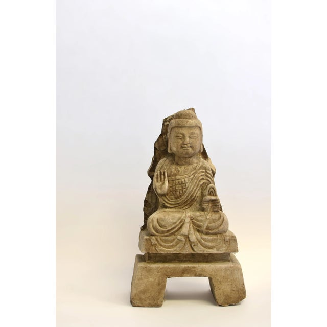 19th Century Solid Stone Young Buddha Shakyamuni 23 Lb For Sale - Image 15 of 16