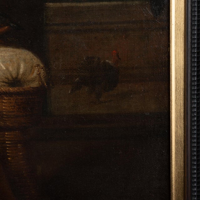 Early 19th Century Oil on Canvas Painting of Young Woman With Bird For Sale - Image 13 of 15