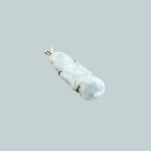 Vintage Chinese 14k Gold & Jadeite Pendant For Sale - Image 9 of 13