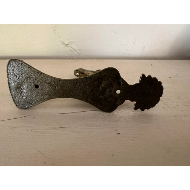Metal Vintage English Brass Door Knocker With Horse Head and Fox For Sale - Image 7 of 7